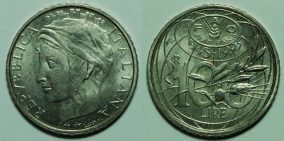 MONETE METALLICHE DELLA REPUBBLICA ITALIANA DA 1 A 100 LIRE Immagine 19