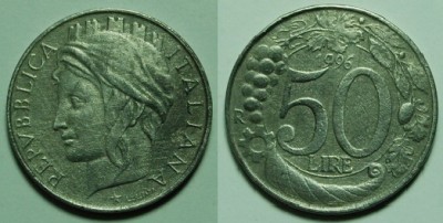MONETE METALLICHE DELLA REPUBBLICA ITALIANA DA 1 A 100 LIRE Immagine 10